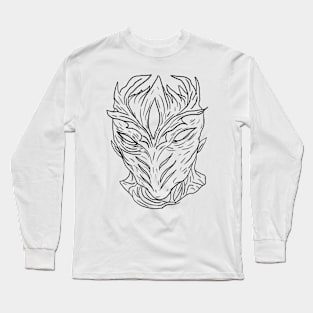 Tree Monster Horror Black Lineart Long Sleeve T-Shirt